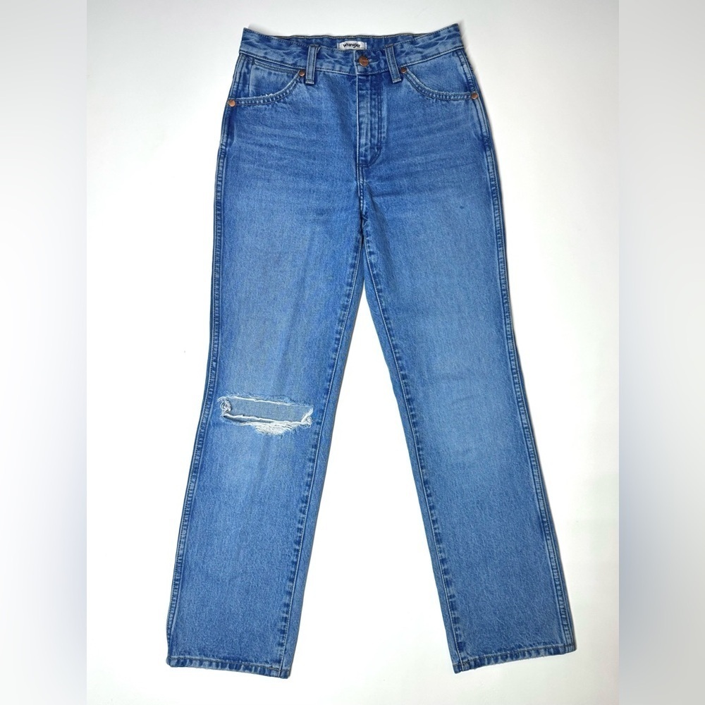Wrangler Women’s Wild West High Rise Straight Leg Classic Blue Jeans Size- 24